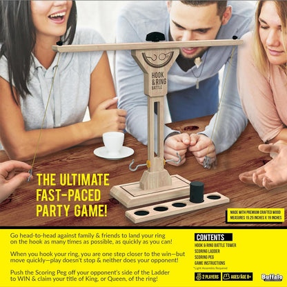 Hook & Ring Battle Party Game: Tabletop Version - Buffalo Games