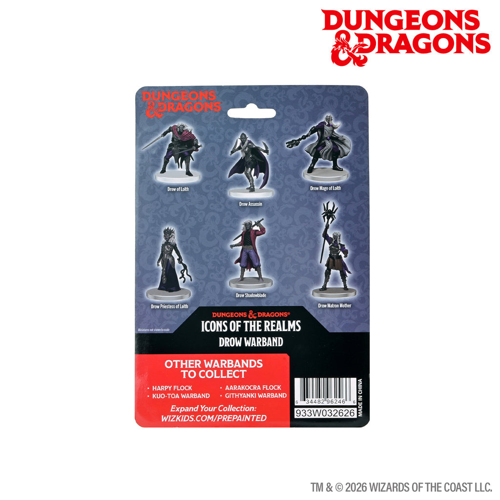 Dungeons & Dragons - Icons of the Realm - Drow Warband Pre-Painted Miniatures