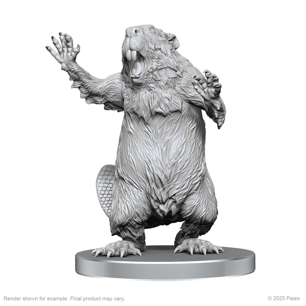 Pathfinder Battles - Unpainted Miniatures - Boggard Scout & Castoroides - Deep Cuts