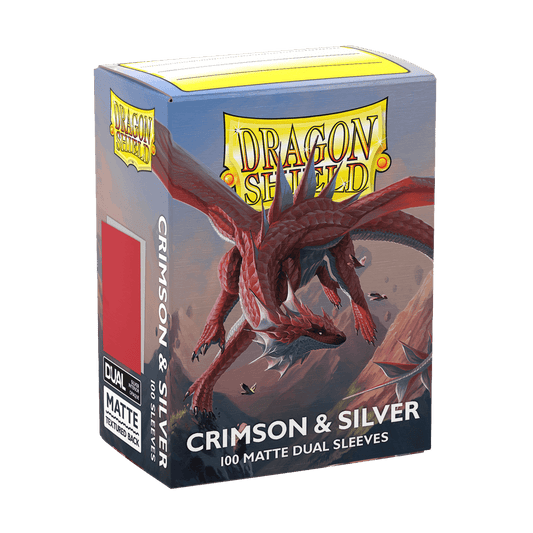 Dragon Shield Card Sleeves - 100 Count - Dual Matte: Crimson and Silver