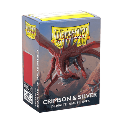 Dragon Shield Card Sleeves - 100 Count - Dual Matte: Crimson and Silver