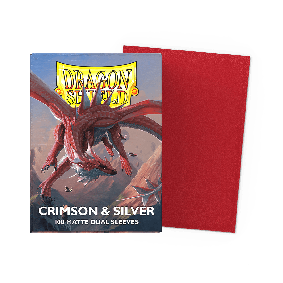 Dragon Shield Card Sleeves - 100 Count - Dual Matte: Crimson and Silver