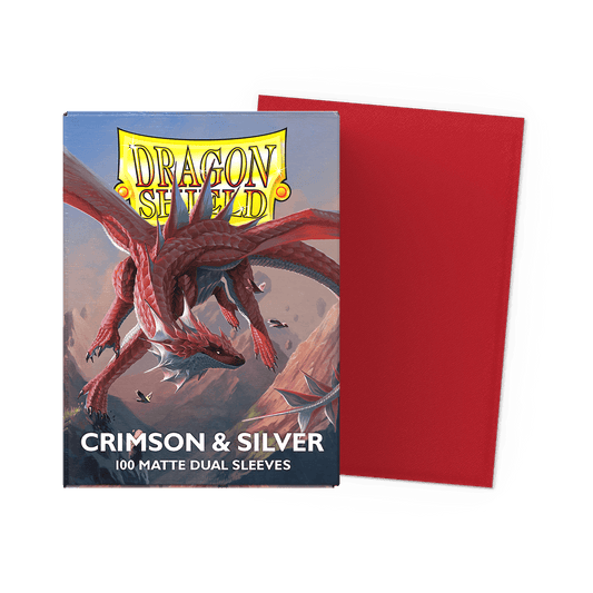Dragon Shield Card Sleeves - 100 Count - Dual Matte: Crimson and Silver