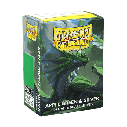 Dragon Shield Card Sleeves - 100 Count - Dual Matte: Apple Green and Silver