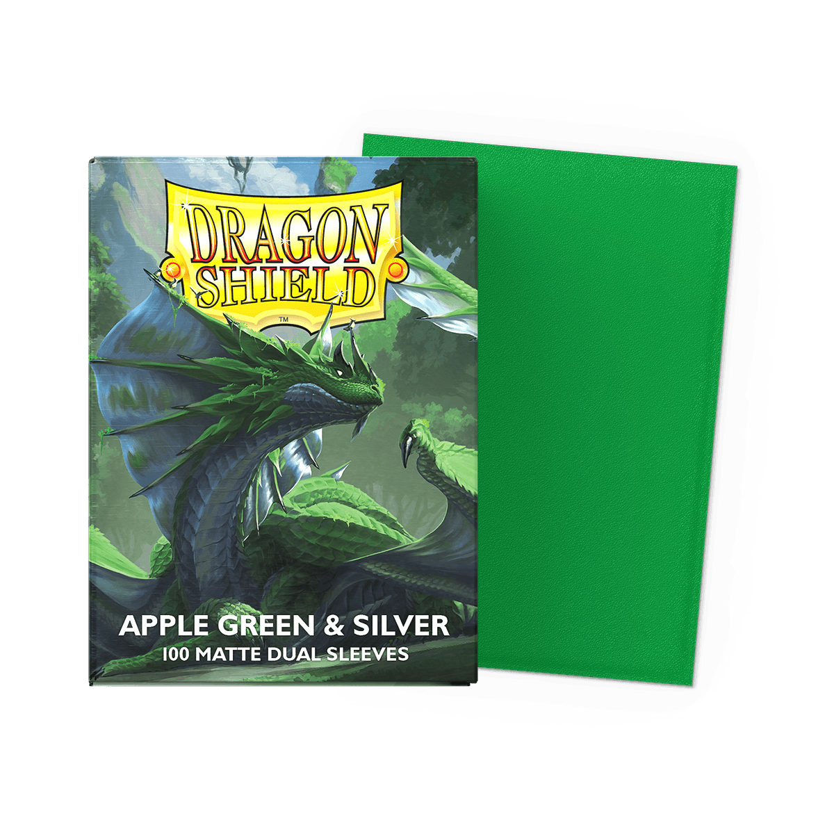 Dragon Shield Card Sleeves - 100 Count - Dual Matte: Apple Green and Silver