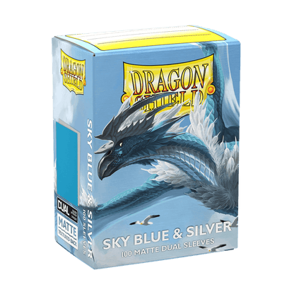 Dragon Shield Card Sleeves - 100 Count - Dual Matte: Sky Blue and Silver