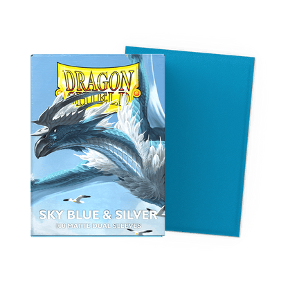 Dragon Shield Card Sleeves - 100 Count - Dual Matte: Sky Blue and Silver