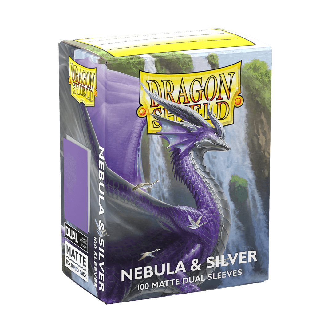 Dragon Shield Card Sleeves - 100 Count - Dual Matte: Nebula (Purple) and Silver