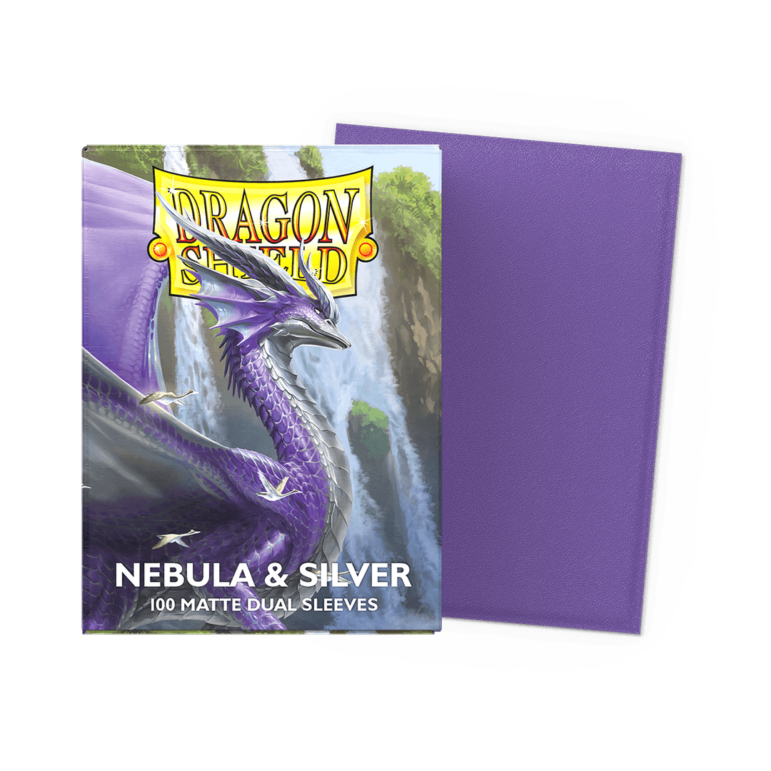 Dragon Shield Card Sleeves - 100 Count - Dual Matte: Nebula (Purple) and Silver