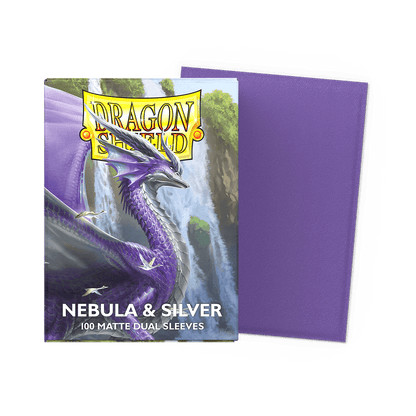 Dragon Shield Card Sleeves - 100 Count - Dual Matte: Nebula (Purple) and Silver