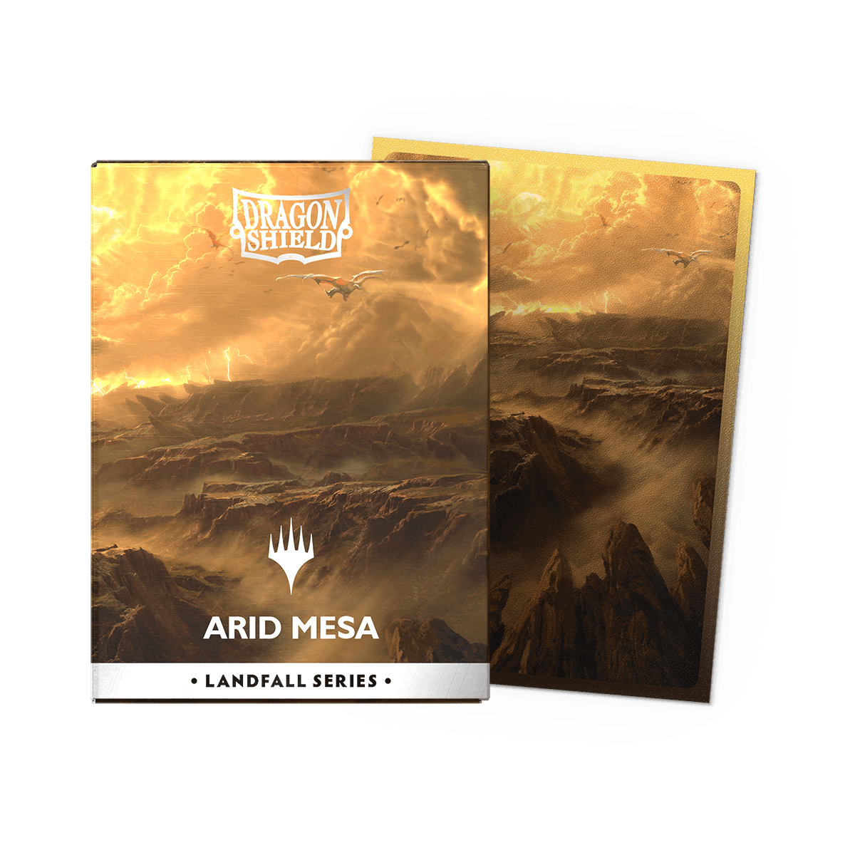 Dragon Shield: (100 Card Sleeves) Matte Dual Art - Arid Mesa - Landfall Series - Magic: The Gathering