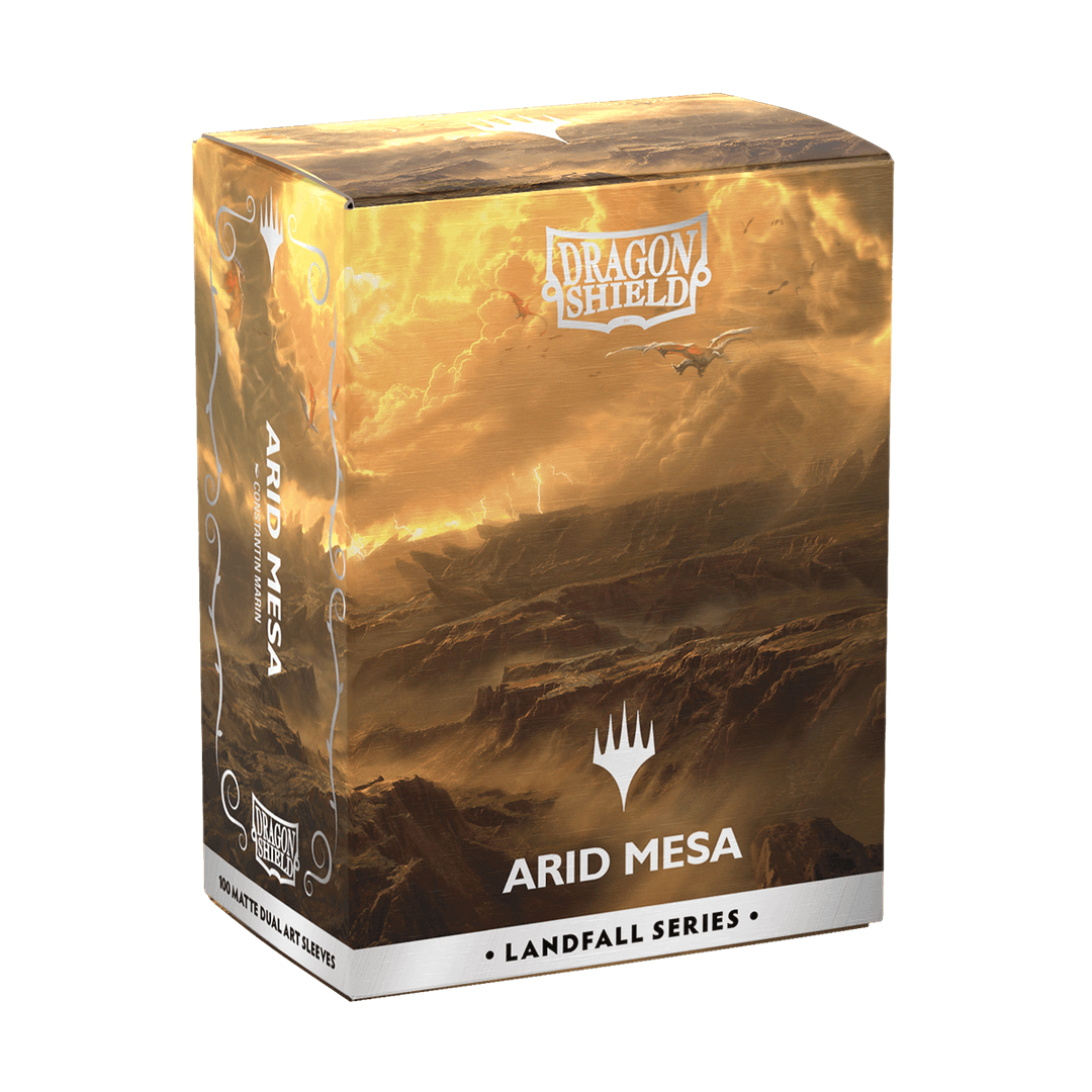 Dragon Shield: (100 Card Sleeves) Matte Dual Art - Arid Mesa - Landfall Series - Magic: The Gathering