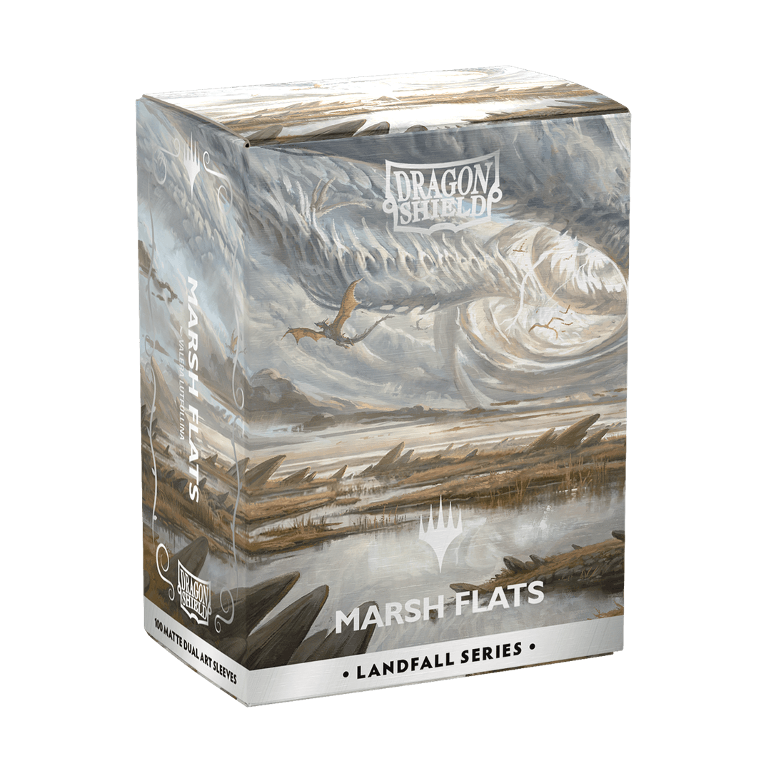 Dragon Shield: (100 Card Sleeves) Matte Dual Art - Marsh Flats - Landfall Series - Magic: The Gathering