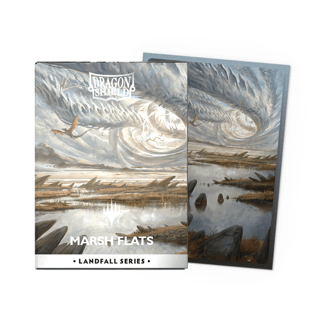 Dragon Shield: (100 Card Sleeves) Matte Dual Art - Marsh Flats - Landfall Series - Magic: The Gathering