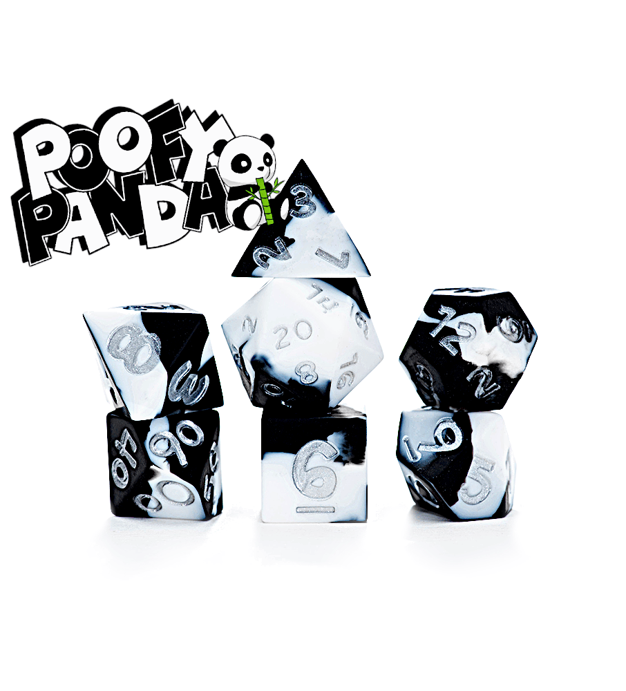“Poofy Panda” Anti-Stress Silicone Dice - Polyhedral 16mm 7-Dice Set (Copy)