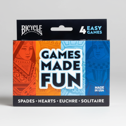 Bicycle: 4-Game Card Pack (Euchre, Hearts, Spades, Solitaire)