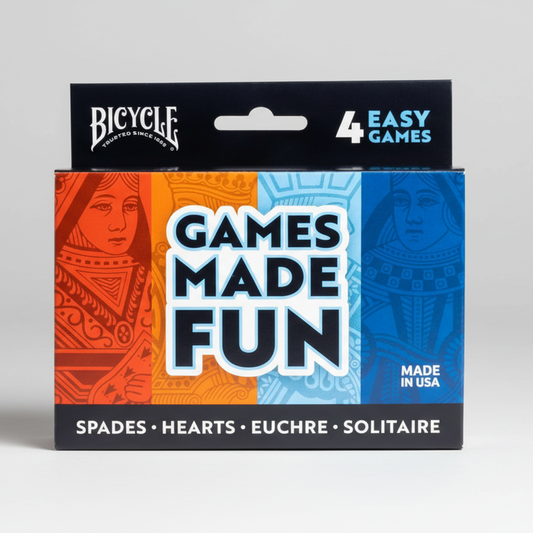 Bicycle: 4-Game Card Pack (Euchre, Hearts, Spades, Solitaire)