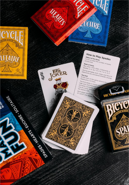 Bicycle: 4-Game Card Pack (Euchre, Hearts, Spades, Solitaire)
