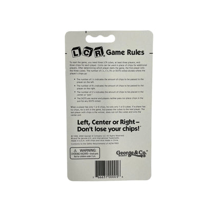 LCR - Left Center Right - The original Dice Game - Blister Pack - George & Co.