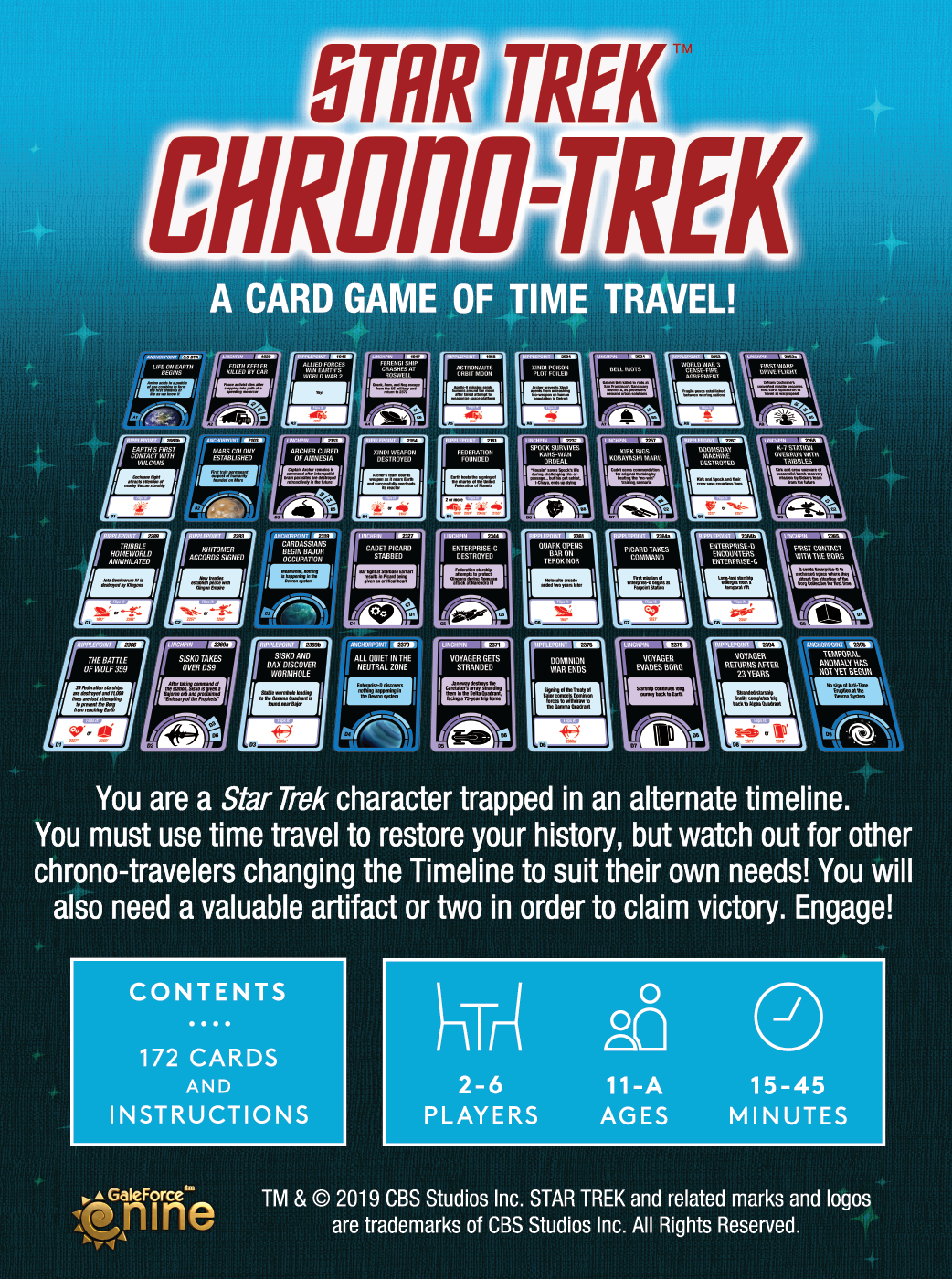 Star Trek Chrono-Trek - A Chrononauts Card Game - Looney Labs - LOO-099