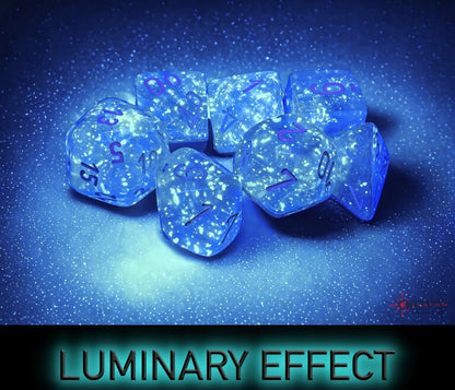 Chessex Luminary Sky/silver Polyhedral 7-Dice Set
