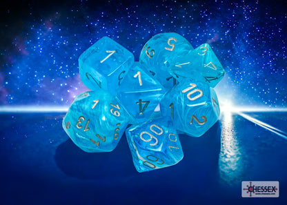 Chessex Luminary Sky/silver Polyhedral 7-Dice Set