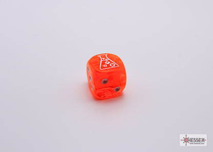 Chessex Lab Dice 7 - Translucent Neon Orange/white Polyhedral 7-Dice Set (with bonus die)