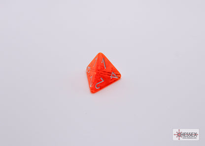 Chessex Lab Dice 7 - Translucent Neon Orange/white Polyhedral 7-Dice Set (with bonus die)