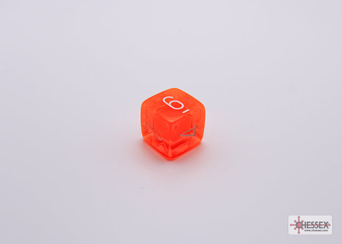 Chessex Lab Dice 7 - Translucent Neon Orange/white Polyhedral 7-Dice Set (with bonus die)