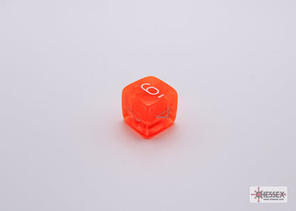 Chessex Lab Dice 7 - Translucent Neon Orange/white Polyhedral 7-Dice Set (with bonus die)