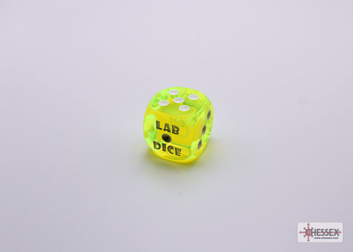 Chessex Lab Dice 7 - Translucent Neon Yellow/white Polyhedral 7-Dice Set (with bonus die)