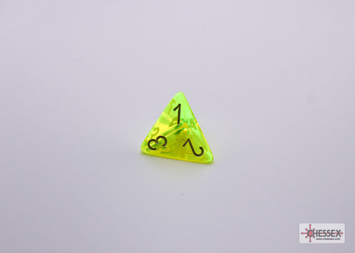 Chessex Lab Dice 7 - Translucent Neon Yellow/white Polyhedral 7-Dice Set (with bonus die)