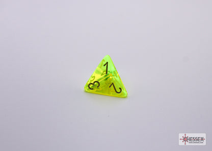 Chessex Lab Dice 7 - Translucent Neon Yellow/white Polyhedral 7-Dice Set (with bonus die)