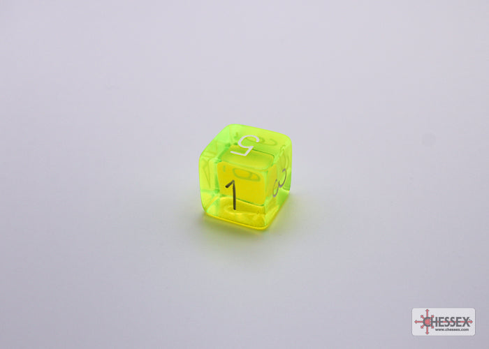 Chessex Lab Dice 7 - Translucent Neon Yellow/white Polyhedral 7-Dice Set (with bonus die)