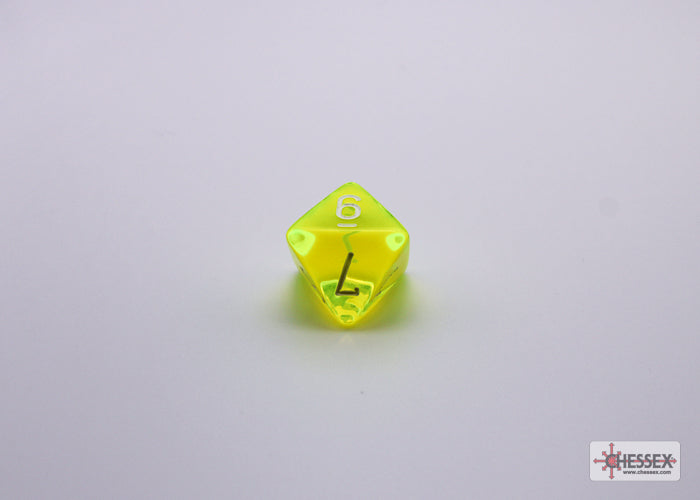 Chessex Lab Dice 7 - Translucent Neon Yellow/white Polyhedral 7-Dice Set (with bonus die)