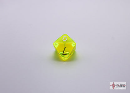 Chessex Lab Dice 7 - Translucent Neon Yellow/white Polyhedral 7-Dice Set (with bonus die)