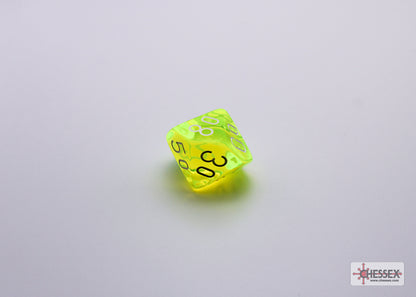 Chessex Lab Dice 7 - Translucent Neon Yellow/white Polyhedral 7-Dice Set (with bonus die)