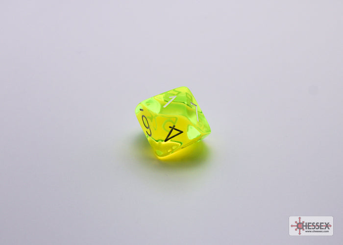 Chessex Lab Dice 7 - Translucent Neon Yellow/white Polyhedral 7-Dice Set (with bonus die)