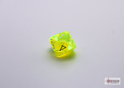 Chessex Lab Dice 7 - Translucent Neon Yellow/white Polyhedral 7-Dice Set (with bonus die)