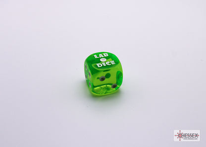 Chessex Lab Dice 7 - Translucent Rad Green/white Polyhedral 7-Dice Set (with bonus die)