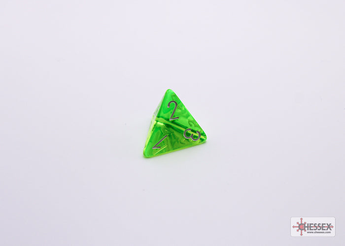 Chessex Lab Dice 7 - Translucent Rad Green/white Polyhedral 7-Dice Set (with bonus die)