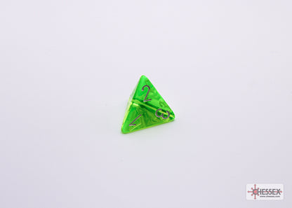 Chessex Lab Dice 7 - Translucent Rad Green/white Polyhedral 7-Dice Set (with bonus die)