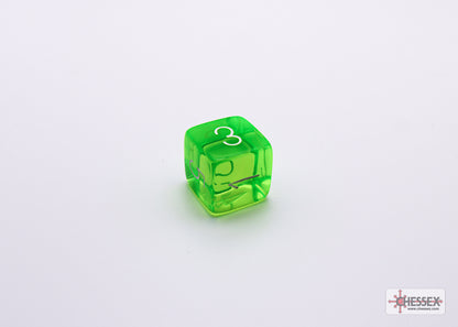 Chessex Lab Dice 7 - Translucent Rad Green/white Polyhedral 7-Dice Set (with bonus die)