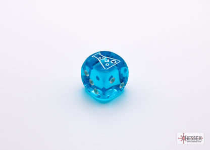 Chessex Lab Dice 7 - Translucent Tropical Blue/white Polyhedral 7-Dice Set (with bonus die)