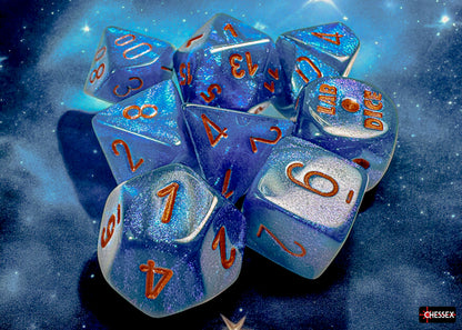 Chessex - Borealis Midnight/copper Polyhedral 7-Dice Set (with bonus die)