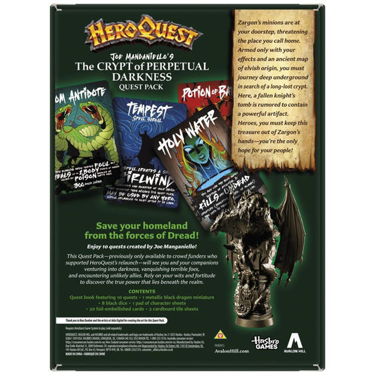 HeroQuest - Joe Manganeiello's - The Crypt of Darkness - Quest Pack Expansion - Avalon Hill