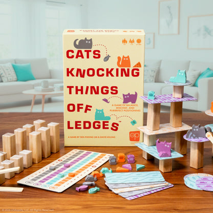 Cats Knocking Things off Ledges - A Mischief and Balance Board Game - The OP Games