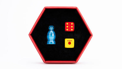 CATAN® Premium Robber Figurine & Solid Metal d6 Dice Set- Various Colors - Fanroll Dice