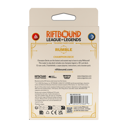Riftbound - League of Legends TCG - Rumble (2026) Spiritforged Champion Deck - Riot Games