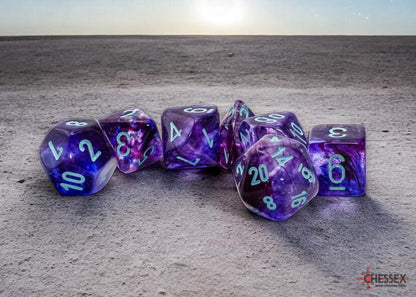 Chessex - Nebula® Mega-hedral™ Nocturnal™/turquoise Luminary™ 7-Die Set